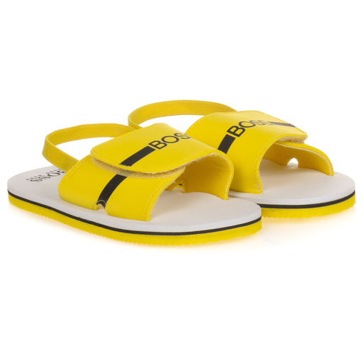 BOSS-Yellow Logo Sandals | Childrensalon Outlet