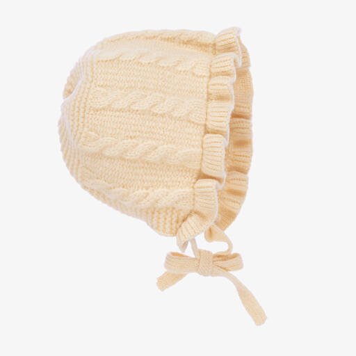 Bowtique London-Elfenbein Baby Strickmütze (M) | Childrensalon Outlet