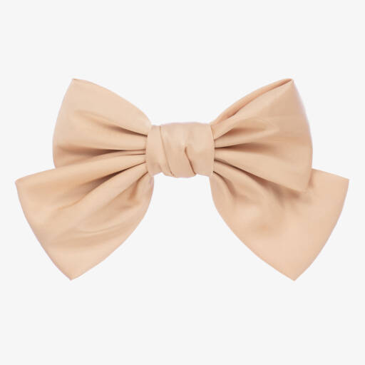Bowtique London-Girls Camel Satin Hair Clip | Childrensalon Outlet