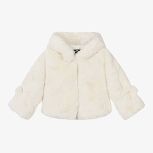 Bowtique London-Кремовая уютная куртка с капюшоном для девочек | Childrensalon Outlet