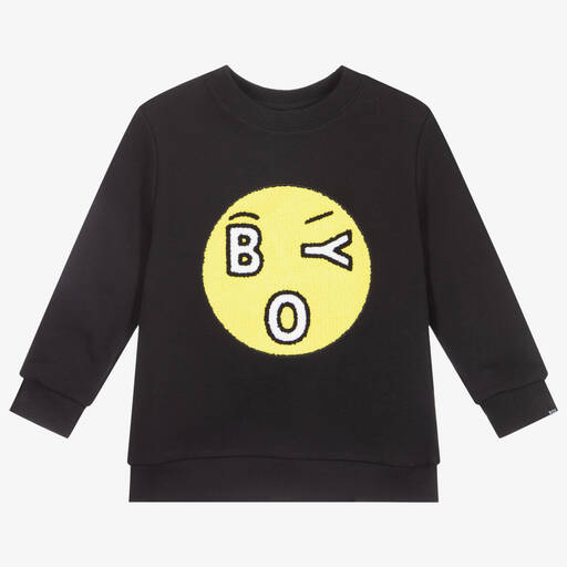 BOY London-Black Cotton Emoji Sweatshirt | Childrensalon Outlet