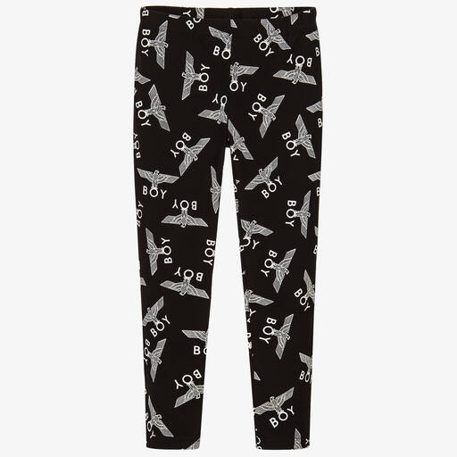 BOY London-Black Logo Printed Leggings | Childrensalon Outlet