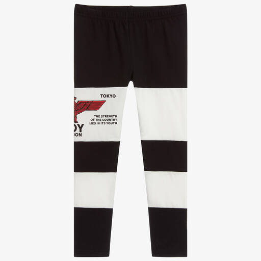 BOY London-Black & White Cotton Leggings  | Childrensalon Outlet