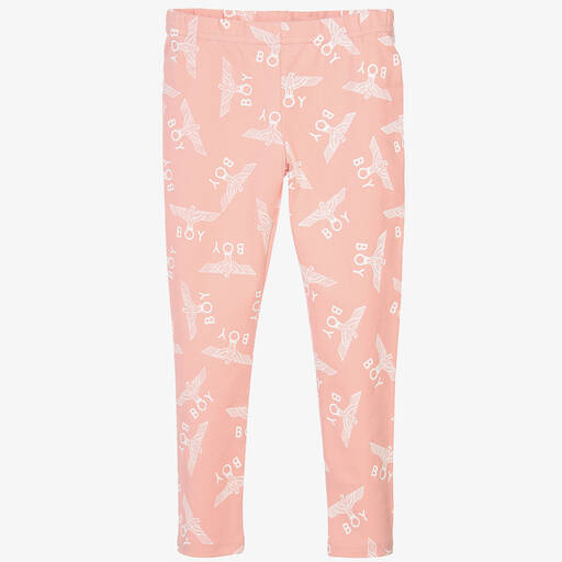 BOY London-Pink Logo Printed Leggings | Childrensalon Outlet