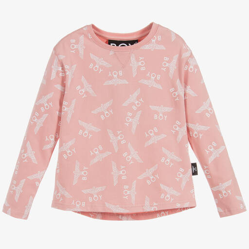 BOY London-Pink Repeat Logo Top | Childrensalon Outlet