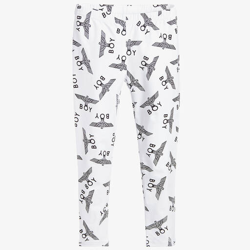 BOY London-White Logo Printed Leggings | Childrensalon Outlet