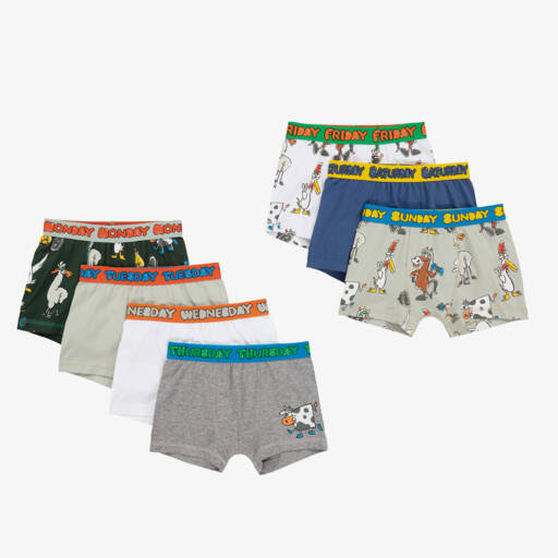 Stella McCartney Kids-Boys Cotton Animal Boxer Shorts (7 Pack) | Childrensalon Outlet