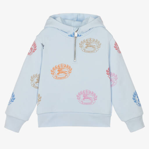 Burberry-Baby Boys Pale Blue Knit Hoodie | Childrensalon Outlet