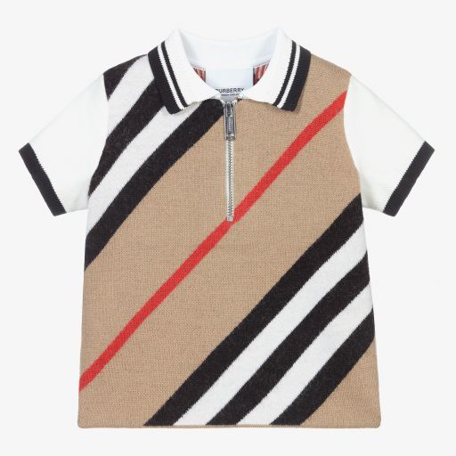 Burberry-Baby Boys Wool Polo Shirt | Childrensalon Outlet