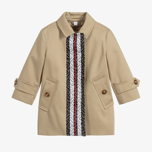 Burberry-Beige Cotton Car Coat  | Childrensalon Outlet