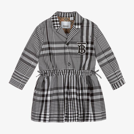 Burberry-Black & White Check Baby Dress | Childrensalon Outlet