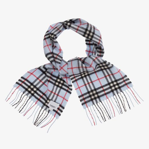 Burberry-Blue Cashmere Scarf (125cm) | Childrensalon Outlet