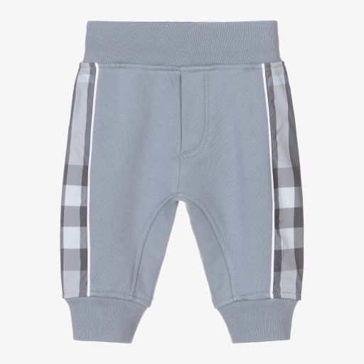 Burberry-Blue Cotton Baby Joggers | Childrensalon Outlet