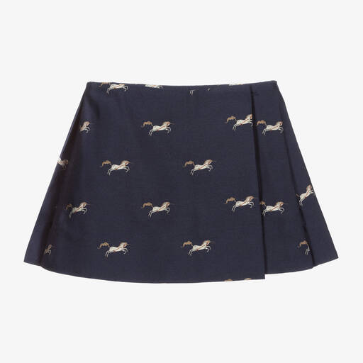 Burberry-Blue Wool & Silk Skirt | Childrensalon Outlet