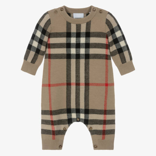 Burberry-Бежевый кашемировый комбинезон для мальчиков | Childrensalon Outlet