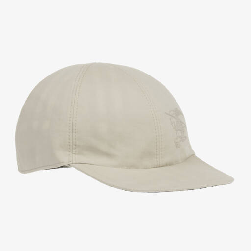Burberry-Boys Beige Check Reversible Cap | Childrensalon Outlet