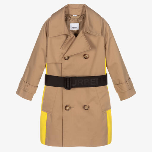 Burberry-Trench-coat beige à empiècements Garçon | Childrensalon Outlet