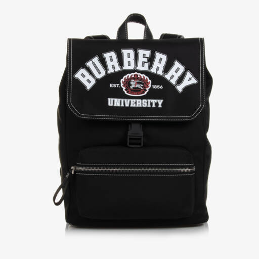 Burberry-Boys Black Canvas School Bag | Childrensalon Outlet
