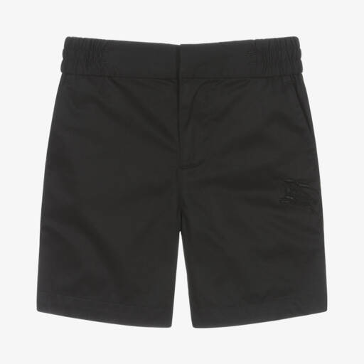 Burberry-Boys Classic Ebony Cotton Shorts | Childrensalon Outlet