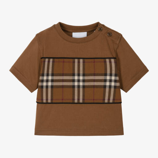 Burberry-تي شيرت قطن داكن للبنين | Childrensalon Outlet