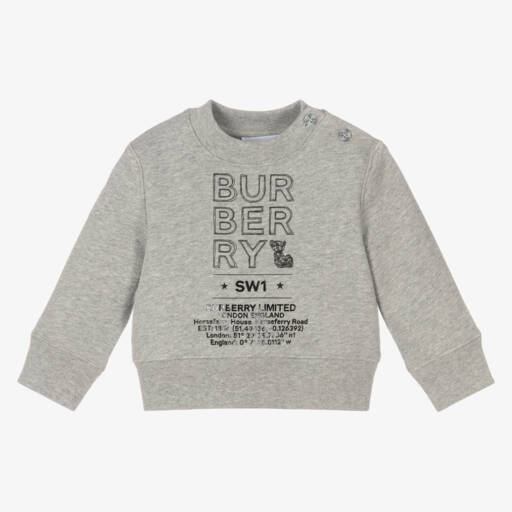 Burberry-Boys Grey Montage Sweater | Childrensalon Outlet