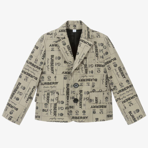 Burberry-Boys Heritage Beige Twill Jacket | Childrensalon Outlet