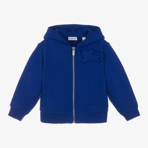 Burberry-توب هودي قطن لون أزرق للأولاد | Childrensalon Outlet