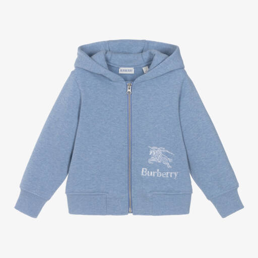 Burberry-هودي قطني أزرق فاتح للأولاد | Childrensalon Outlet