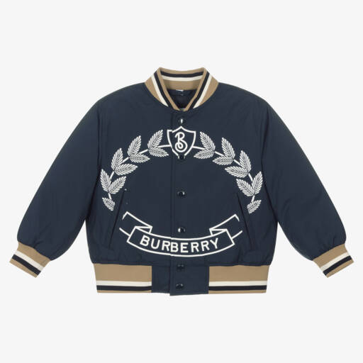 Burberry-Куртка синий пуховик для мальчиков в стиле varsity | Childrensalon Outlet