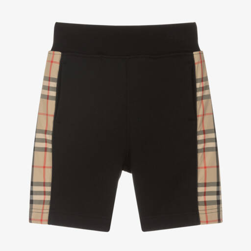 Burberry-Boys Stylish Black Check Shorts | Childrensalon Outlet