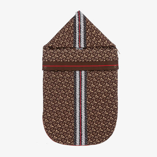 Burberry-محضن قطن بيكيه لون بنّي (73سم) | Childrensalon Outlet
