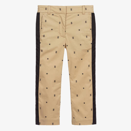 Burberry-Girls Beige & Black Trousers | Childrensalon Outlet