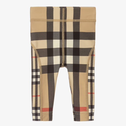 Burberry-Girls Beige Check Swim Leggings | Childrensalon Outlet