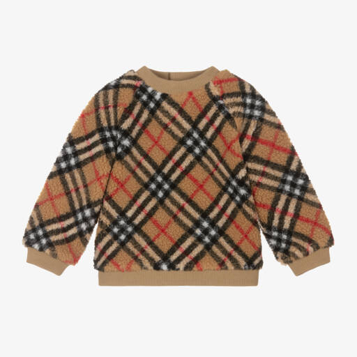 Burberry-Бежевый флисовый топ в клетку Heritage для девочек | Childrensalon Outlet