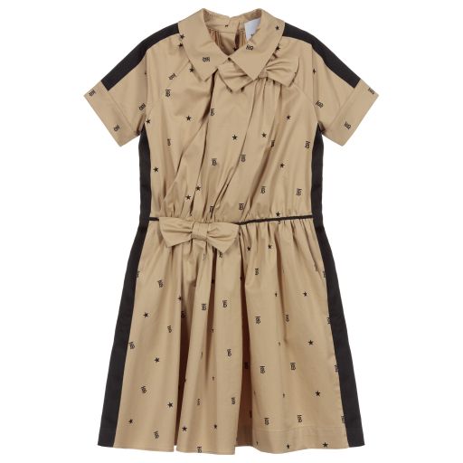 Burberry-Girls Beige Monogram Dress | Childrensalon Outlet