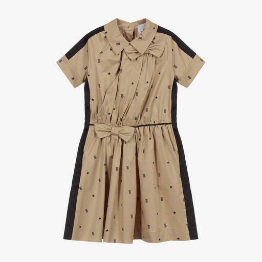 Burberry-Girls Beige Monogram Dress | Childrensalon Outlet