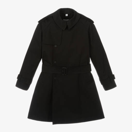 Burberry-Черный габардиновый тренч для девочек | Childrensalon Outlet