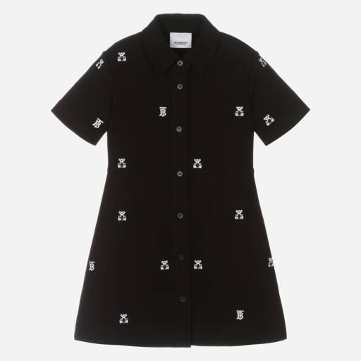 Burberry-Girls Black Milano Bear Dress | Childrensalon Outlet