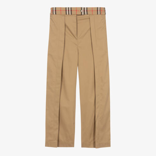 Burberry-Girls' Chic Beige Cotton Palazzo | Childrensalon Outlet