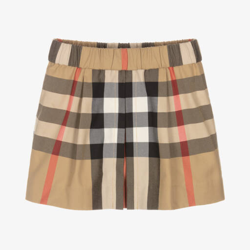 Burberry-Классическая бежевая юбка в клетку для девочек | Childrensalon Outlet