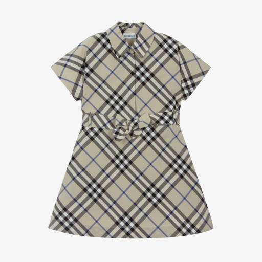 Burberry-Girls Cotton Check Shirt Dress | Childrensalon Outlet