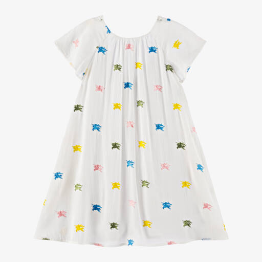 Burberry-Girls Cream Equestrian Emblem Frock | Childrensalon Outlet