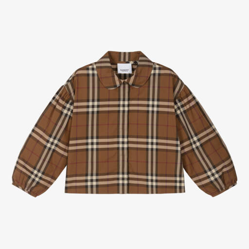 Burberry-Блузка в темную клетку для девочек | Childrensalon Outlet