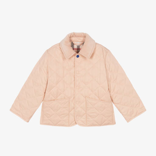 Burberry-جاكيت مبطن لون زهري فاتح للبنات | Childrensalon Outlet