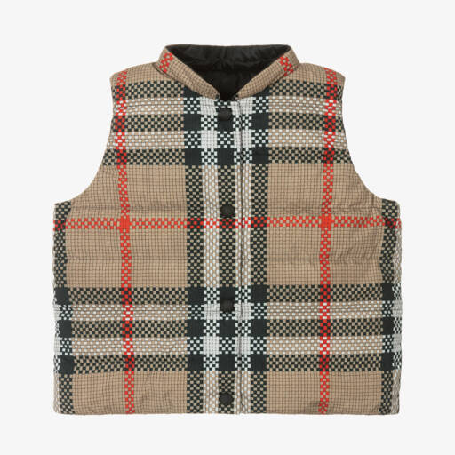 Burberry-سترة بيج أنيقة قابلة للعكس للبنات | Childrensalon Outlet