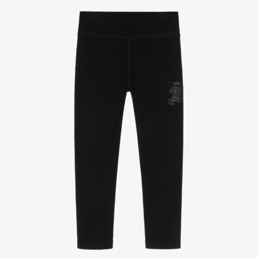 Burberry-Girls Elegant Black Stretchy Leggings | Childrensalon Outlet