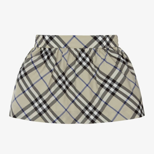 Burberry-تنورة كاروهات قطن لون رمادي | Childrensalon Outlet