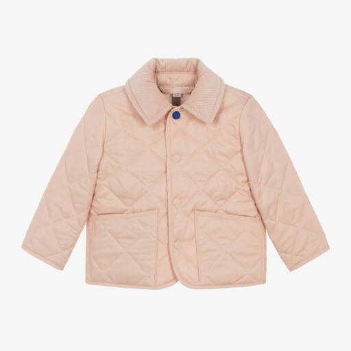 Burberry-جاكيت مبطن لون زهري للمولودات | Childrensalon Outlet