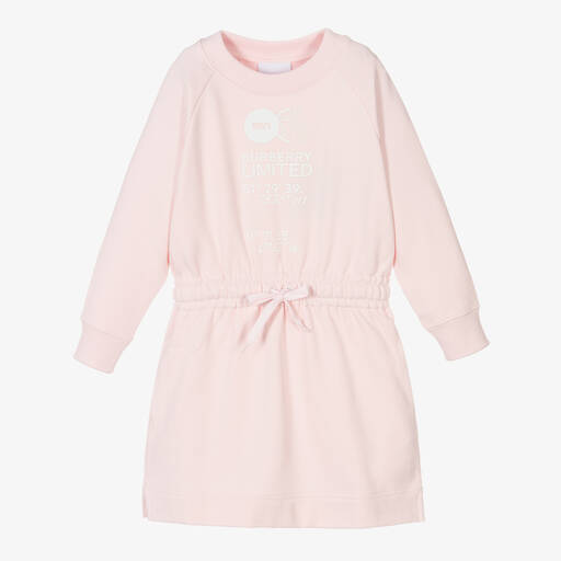 Burberry-فستان قطن لون زهري | Childrensalon Outlet