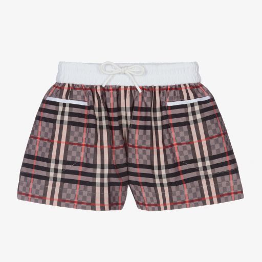 Burberry-Girls Pink Cotton Shorts | Childrensalon Outlet